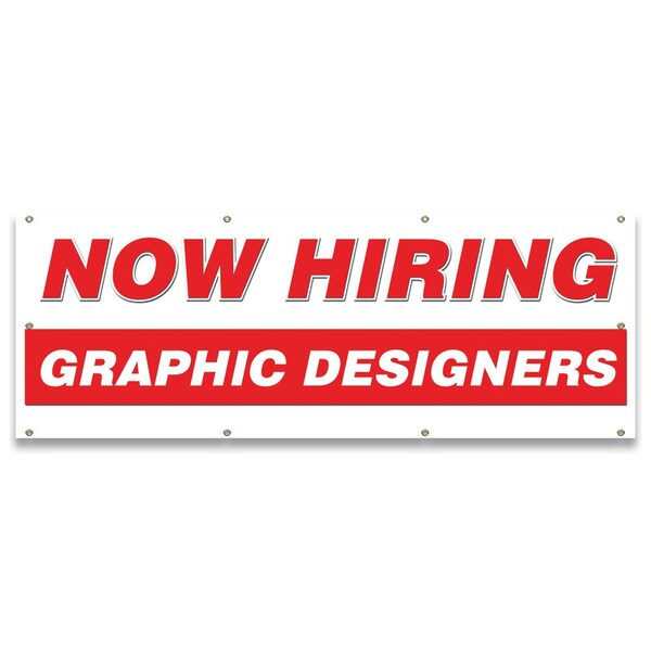 Now Hiring Graphic Designers Banner Apply Inside Accepting Application Single Sided